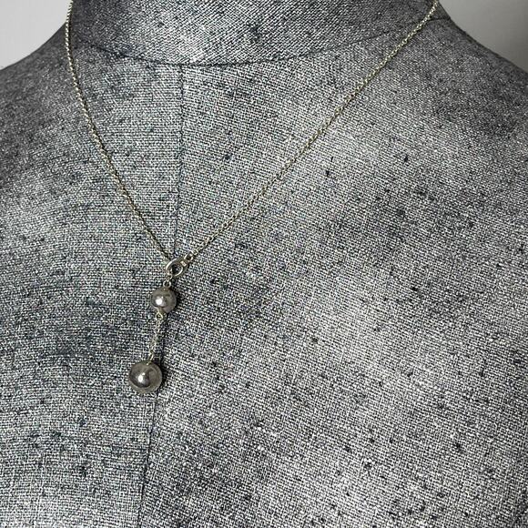 Talbots necklace costume jewelry silver layering silver tone  drop chain link - Picture 1 of 14